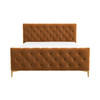 Bailey Cognac Velvet King Bed Bailey Cognac Velvet King Bed