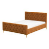 Bailey Cognac Velvet King Bed Bailey Cognac Velvet King Bed