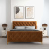 Bailey Cognac Velvet King Bed Bailey Cognac Velvet King Bed