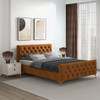 Bailey Cognac Velvet King Bed Bailey Cognac Velvet King Bed