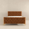 Bailey Cognac Velvet King Bed Bailey Cognac Velvet King Bed