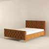 Bailey Cognac Velvet King Bed Bailey Cognac Velvet King Bed