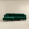 Blake L-Shaped Sectional Sofa Left Facing - Green Velvet