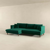 Blake L-Shaped Sectional Sofa Left Facing - Green Velvet