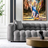 Eden Modern Tufted Chesterfield Boucle Fabric Sofa - Grey