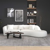 Elijah Japandi Style Curvy Sectional Sofa 126" - Ivory