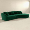 Elijah Japandi Style Curvy Sectional Sofa 126" - Green Elijah Japandi Style Curvy Sectional Sofa 126" - Green
