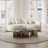 Drake Japandi Style Curvy Boucle Sofa - Ivory