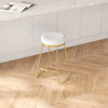 Jane 26"  Luxury Upholstered Stool - Ivory