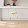 Jane 26"  Luxury Upholstered Stool - Ivory