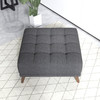 Addison Square Upholstered Ottoman - Dark Grey