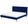 Dillon Blue Velvet Platform Bed (King Size)