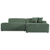 Mar Sectional Green Corduroy Sofa (Right Facing)