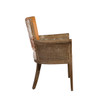 Austin Leather & Linen Hide Back Cane Arm Chair