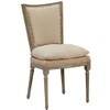 Bergere Linen & Burlap Flare Back Dining Side Chair