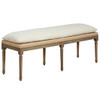 Bergere Linen & Jute Upholstered Oak Bench 54"