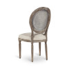 Louis XVI Solid Oak Woven Cane Back Side Chair