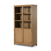 Millie Panel and Glass Door Cabinet 47.25" - Drifted Oak Solid