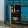 Amherst Reclaimed Wood 4-Drawer 4-Door Cabinet -Antique Blue 87"