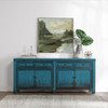 Amherst Reclaimed Wood 4-Drawer 4-Door Cabinet -Antique Blue 87"