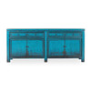 Amherst Reclaimed Wood 4-Drawer 4-Door Cabinet -Antique Blue 87"