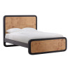 Black And Burl Queen Size Platform Bed