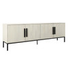 Ryson 96" Mango Wood and Black Metal Sideboard in Antique Whitewash Finish Ryson 96" Mango Wood and Black Metal Sideboard in Antique Whitewash Finish