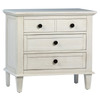 Delgado  Reclaimed Acacia Wood Nightstand With 3 Drawers in Whitewashed Finish