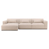 Manhatten LSF Chaise Sectional in Cream Faux Mohair