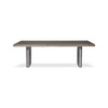 Brooks - Dining Table - Cast Slab Base - 40" x 116" - Sandblasted Grey Top - Antique Nickel Base