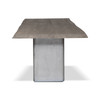 Brooks - Dining Table - Cast Slab Base - 40" x 116" - Sandblasted Grey Top - Antique Nickel Base