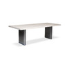 Brooks - Dining Table - Cast Slab Base - 40" x 92" - White Wash Top - Antique Nickel Base