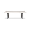 Brooks - Dining Table - Cast Slab Base - 40" x 92" - White Wash Top - Antique Nickel Base