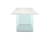 Brooks - Dining Table - Glass Base - 40" x 116" - White Wash Top - Clear Glass Base