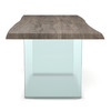 Brooks - Dining Table - Glass Base - 40" x 79" - Sandblasted Grey Top - Clear Glass Base