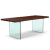 Brooks - Dining Table - Glass Base - 40" x 92" - Americano Top - Clear Glass Base Brooks - Dining Table - Glass Base - 40" x 92" - Americano Top - Clear Glass Base