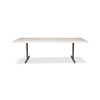 Brooks - Dining Table - T Base - 40" x 116" - White Wash Top - Brass Base