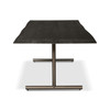 Brooks - Dining Table - T Base - 40" x 79" - Ebonized Top - Brass Base