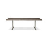 Brooks - Dining Table - T Base - 40" x 79" - Sandblasted Grey Top - Pewter Base