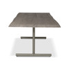 Brooks - Dining Table - T Base - 40" x 79" - Sandblasted Grey Top - Pewter Base