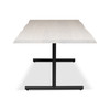 Brooks - Dining Table - T Base - 40" x 79" - White Wash Top - Black Base