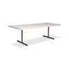 Brooks - Dining Table - T Base - 40" x 79" - White Wash Top - Brass Base