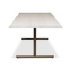 Brooks - Dining Table - T Base - 40" x 79" - White Wash Top - Brass Base
