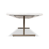Brooks - Dining Table - T Base - 40" x 79" - White Wash Top - Brass Base