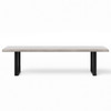 Brooks - Dining Table - U Base - 40" x 116" - Sandblasted Grey Top - Black Base