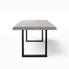 Brooks - Dining Table - U Base - 40" x 116" - Sandblasted Grey Top - Black Base