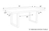 Brooks - Dining Table - U Base - 40" x 79" - Sandblasted Grey Top - Brass Base