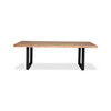 Brooks - Dining Table - U Base - 40" x 79" - Teak Top - Black Base
