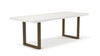 Brooks - Dining Table - U Base - 40" x 79" - White Wash Top - Brass Base