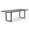 Brooks - Dining Table - U Base - 40" x 92" - Sandblasted Grey Top - Pewter Base